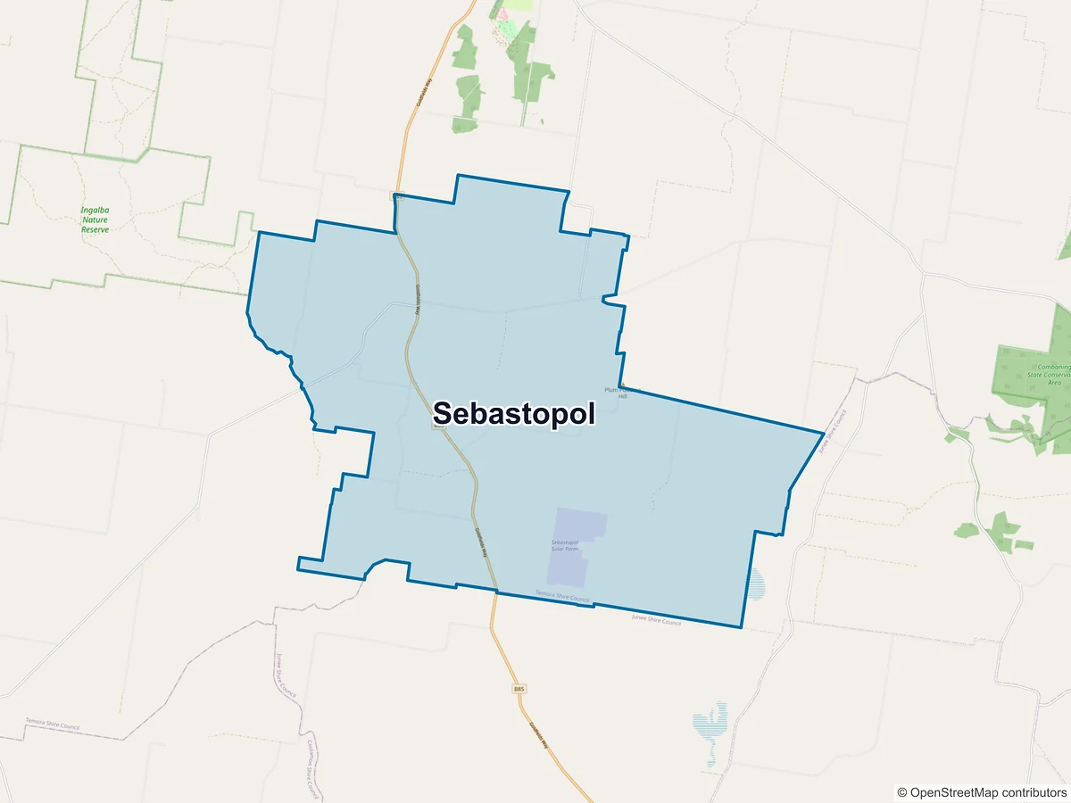 Map of Sebastopol, NSW, Australia