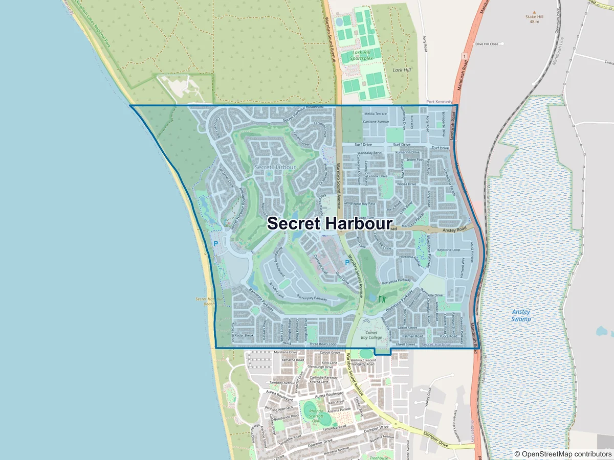 Map of Secret Harbour, WA, Australia