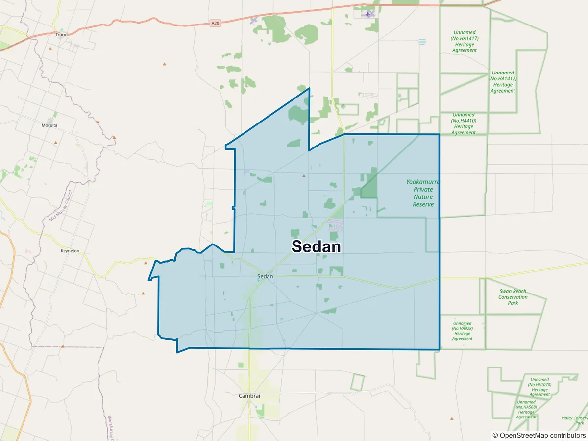 Map of Sedan, SA, Australia