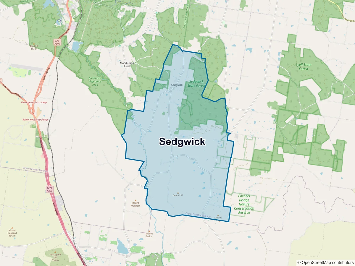 Map of Sedgwick, VIC, Australia