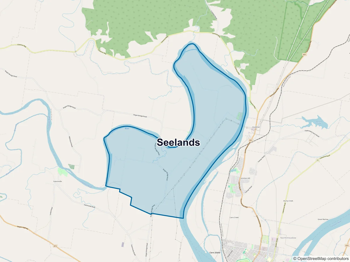 Map of Seelands, NSW, Australia