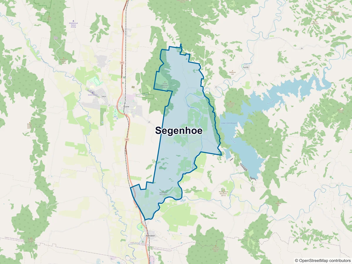 Map of Segenhoe, NSW, Australia