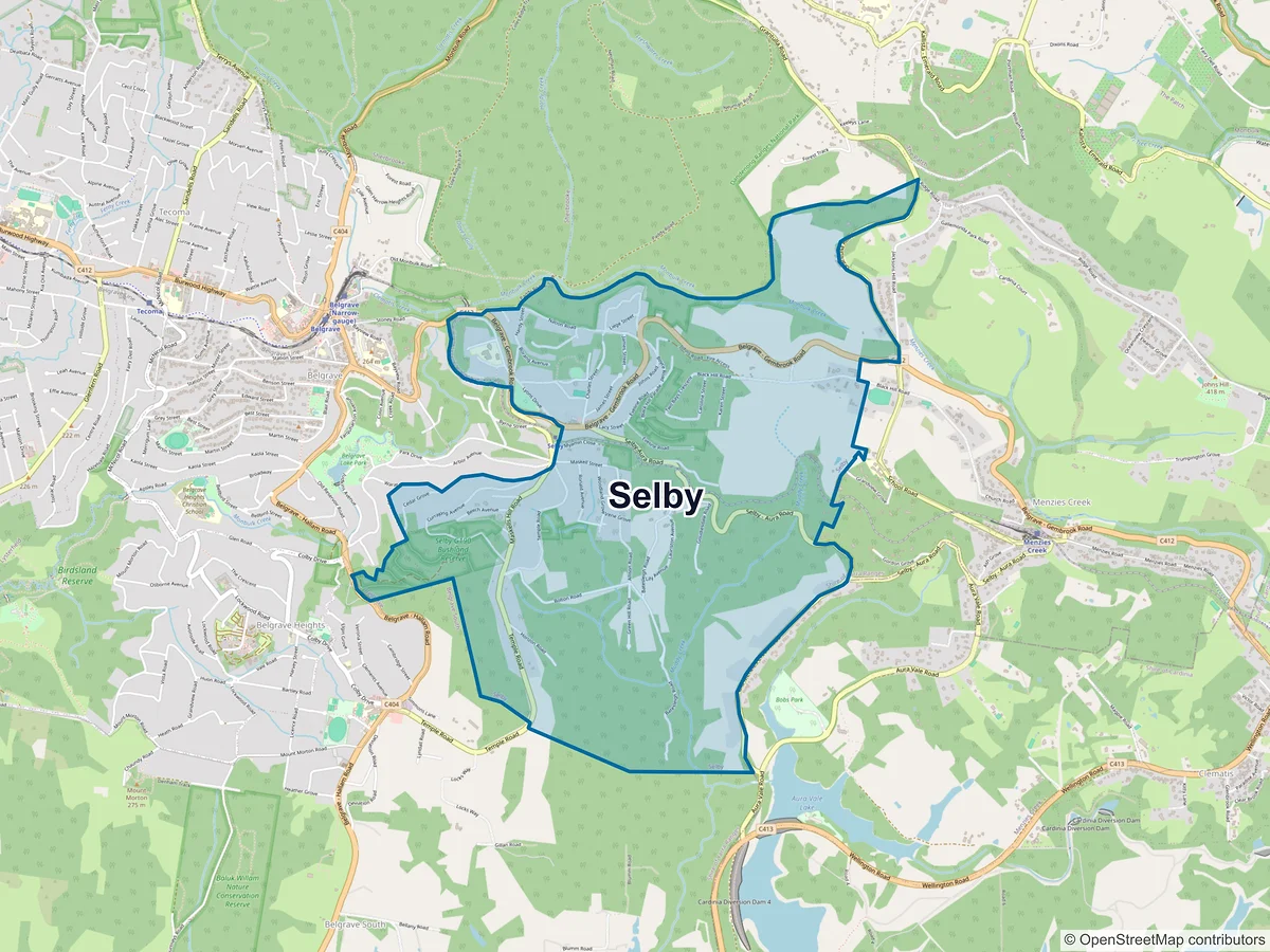 Map of Selby, VIC, Australia