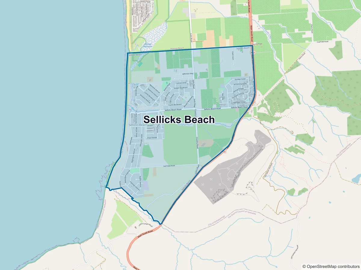 Map of Sellicks Beach, SA, Australia