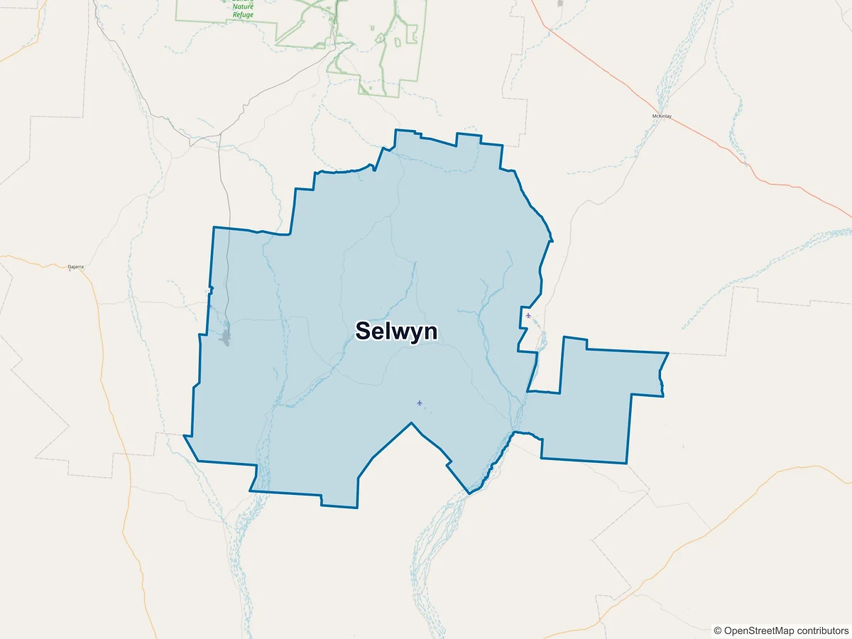 Map of Selwyn, QLD, Australia