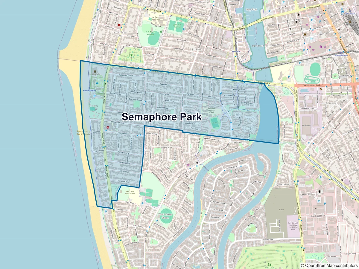 Map of Semaphore Park, SA, Australia