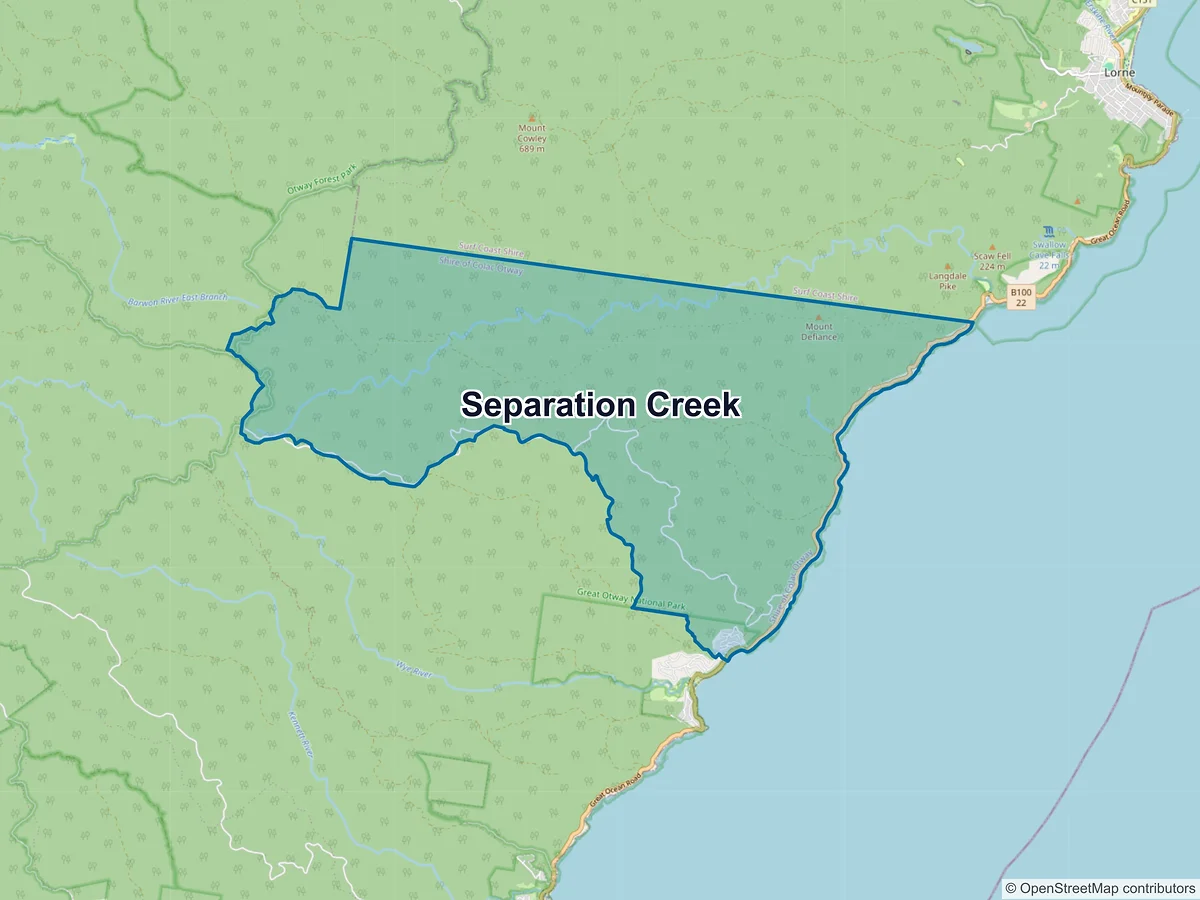 Map of Separation Creek, VIC, Australia