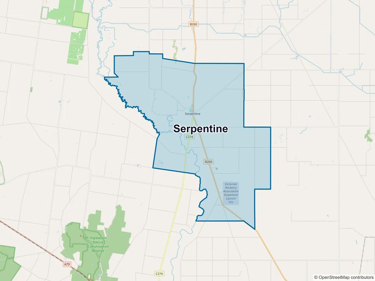 Map of Serpentine, VIC, Australia