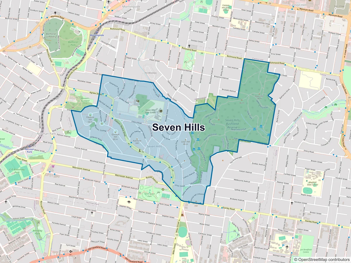 Map of Seven Hills, QLD, Australia