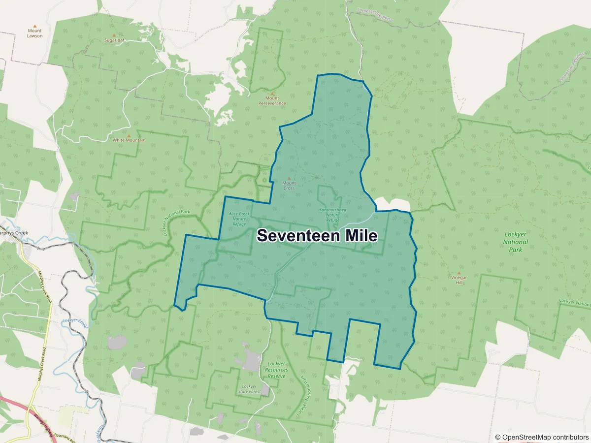 Map of Seventeen Mile, QLD, Australia