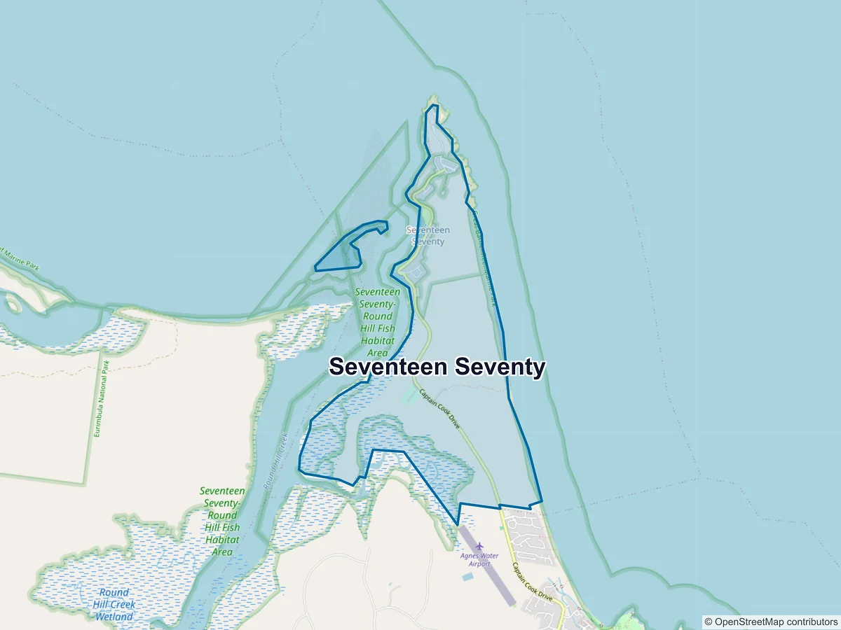 Map of Seventeen Seventy, QLD, Australia
