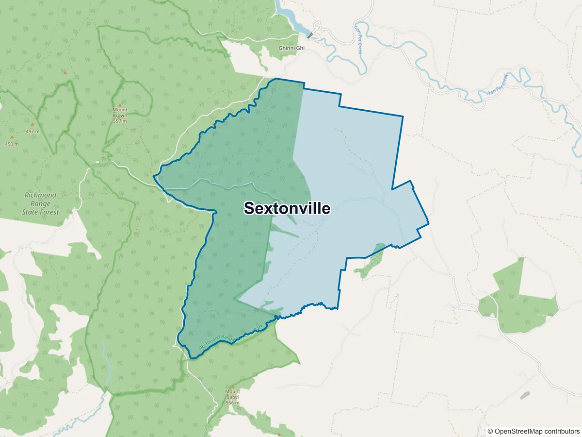 Map of Sextonville, NSW, Australia