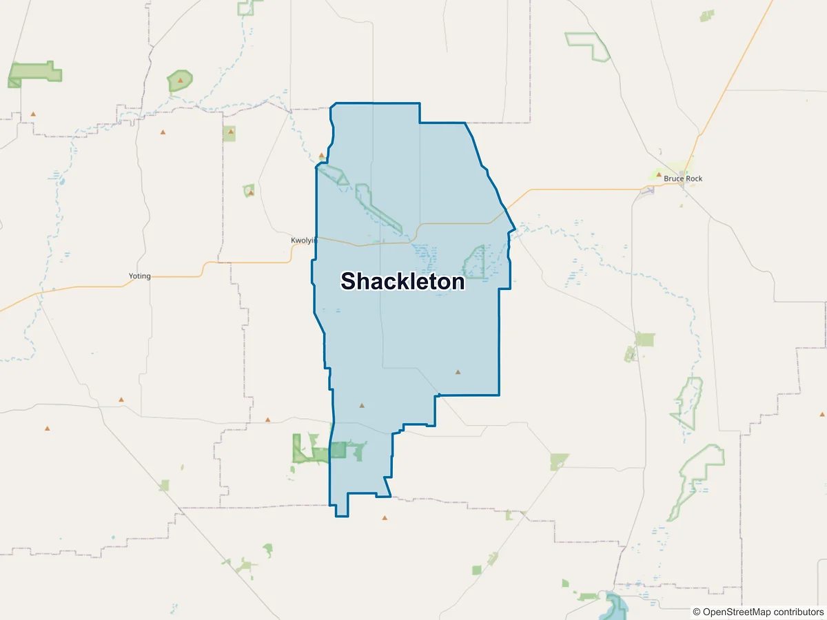 Map of Shackleton, WA, Australia