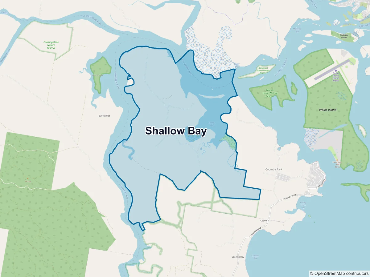 Map of Shallow Bay, NSW, Australia