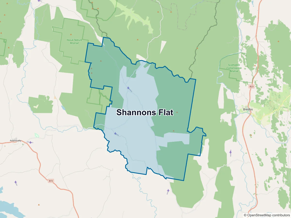 Map of Shannons Flat, NSW, Australia