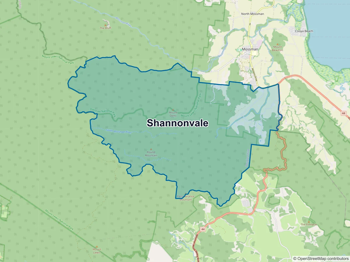 Map of Shannonvale, QLD, Australia