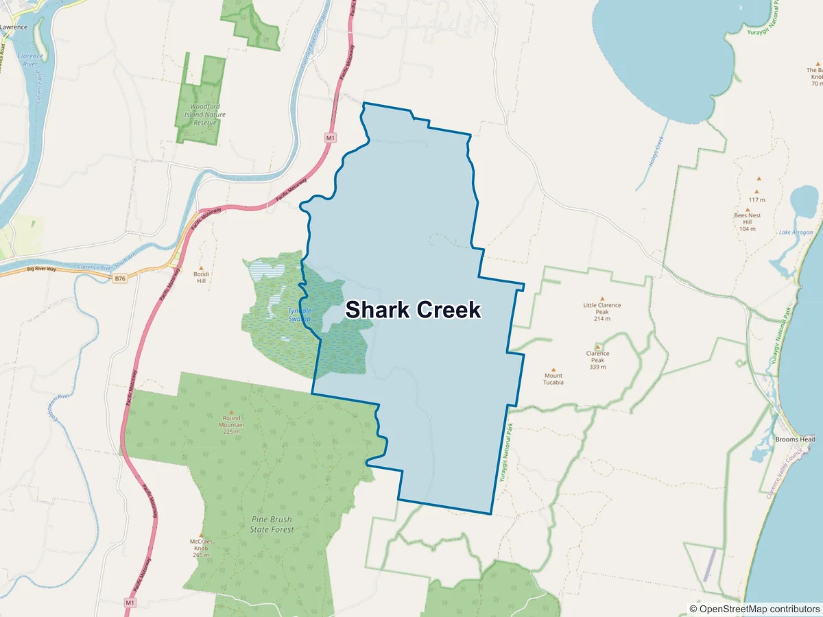 Map of Shark Creek, NSW, Australia