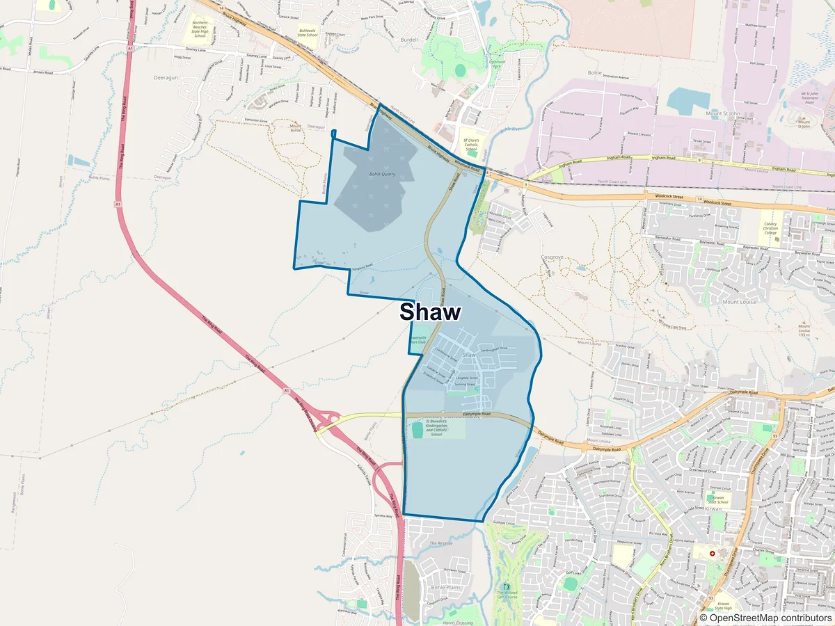 Map of Shaw, QLD, Australia