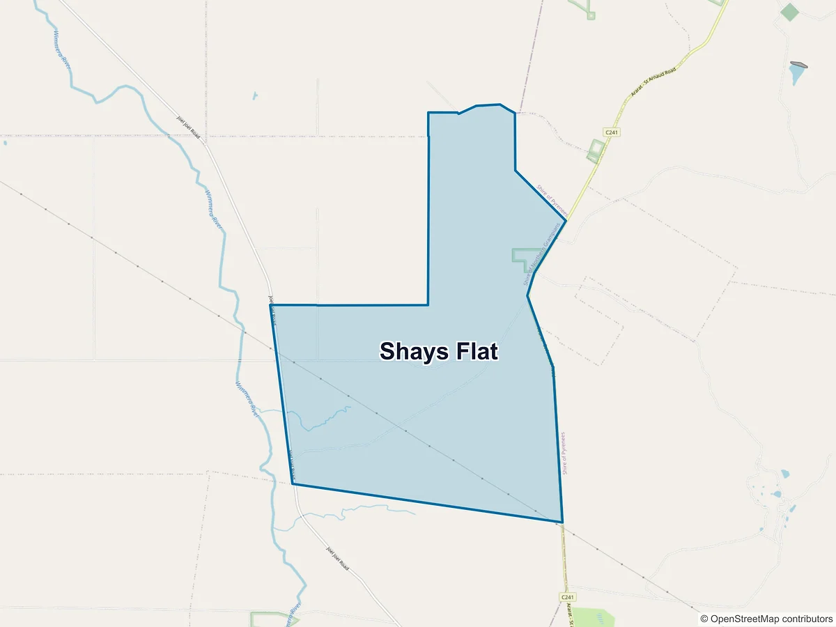 Map of Shays Flat, VIC, Australia