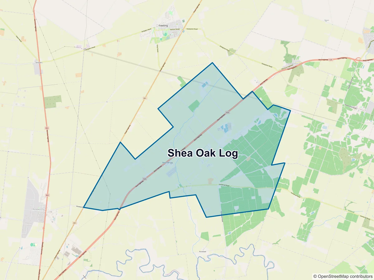 Map of Shea-Oak Log, SA, Australia