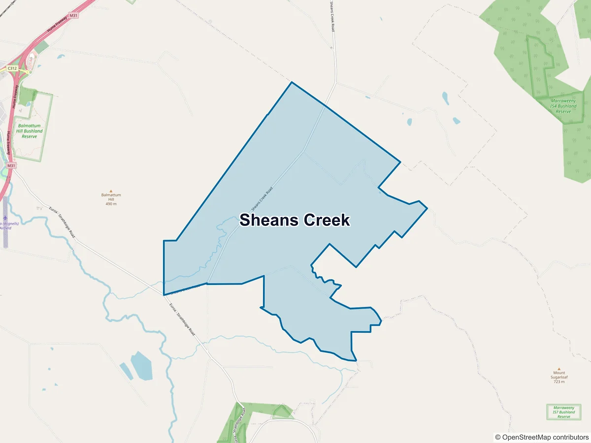 Map of Sheans Creek, VIC, Australia