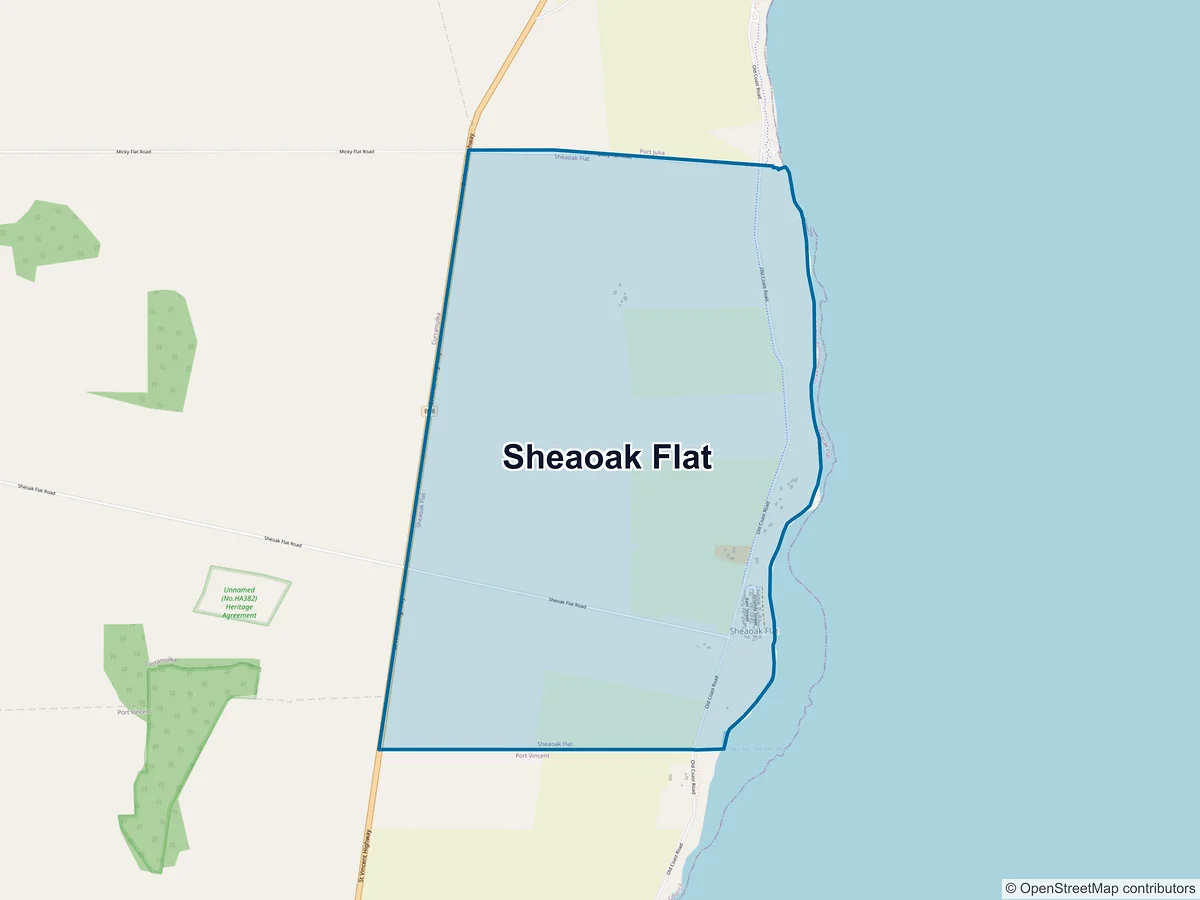 Map of Sheaoak Flat, SA, Australia