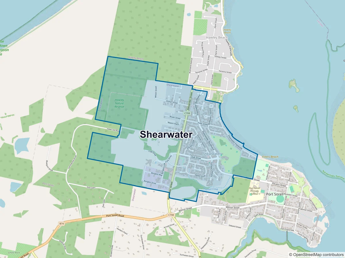 Map of Shearwater, TAS, Australia