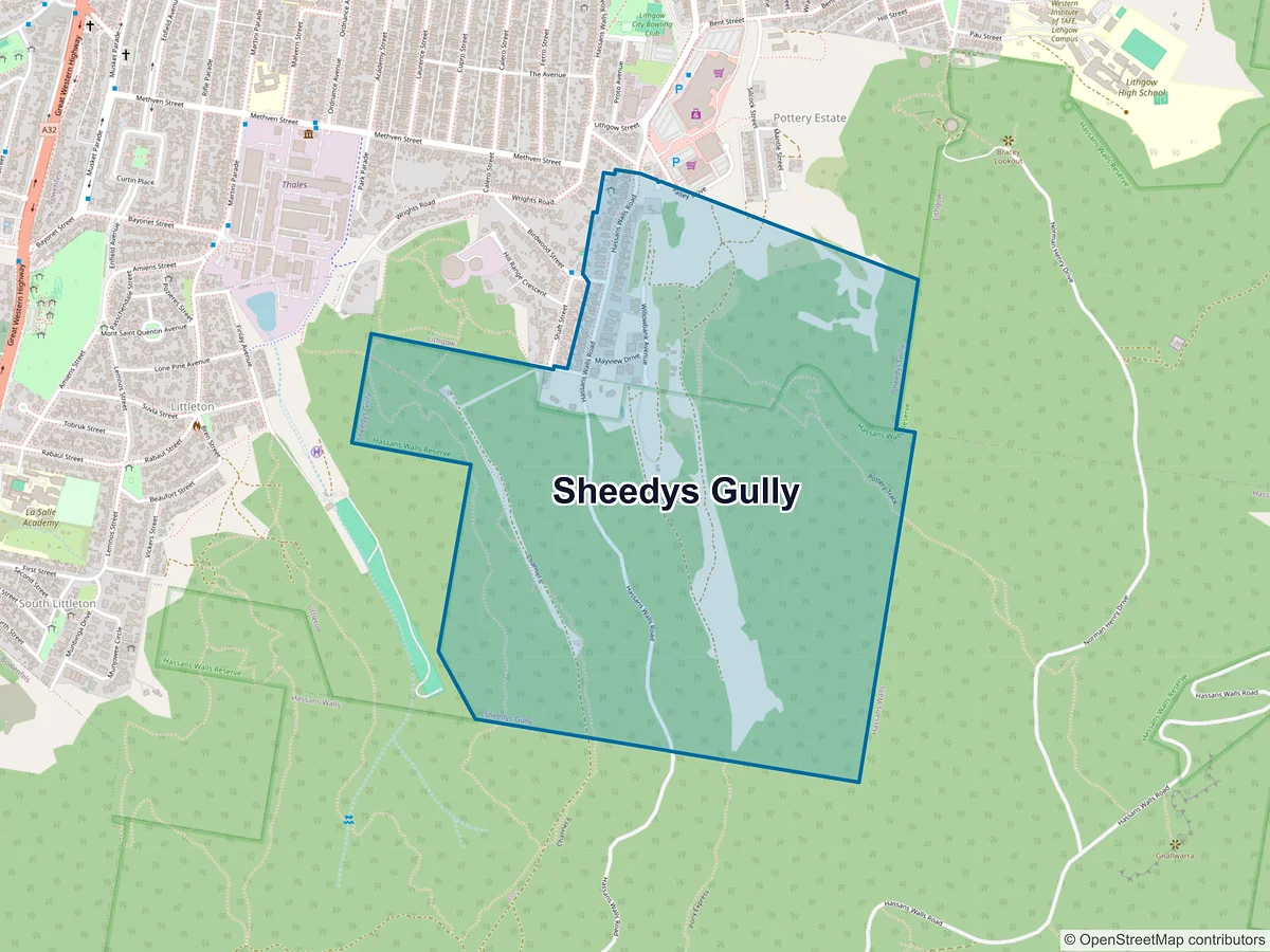 Map of Sheedys Gully, NSW, Australia