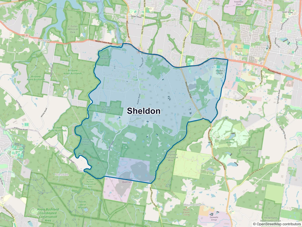 Map of Sheldon, QLD, Australia