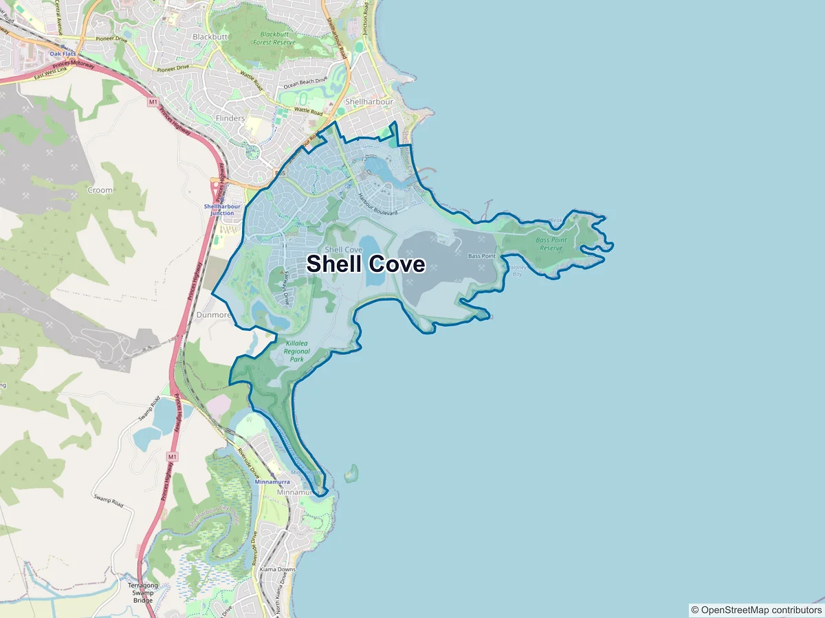Map of Shell Cove, NSW, Australia