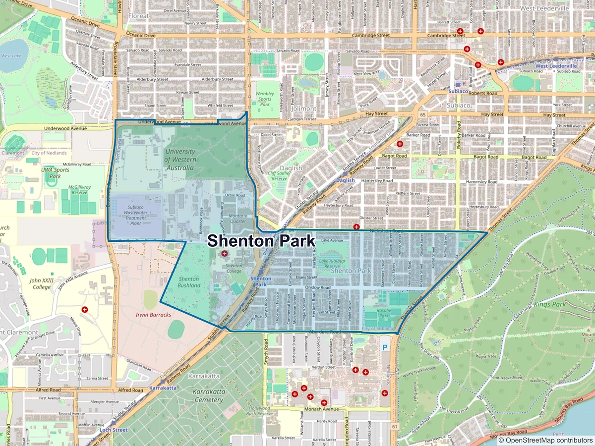 Map of Shenton Park, WA, Australia