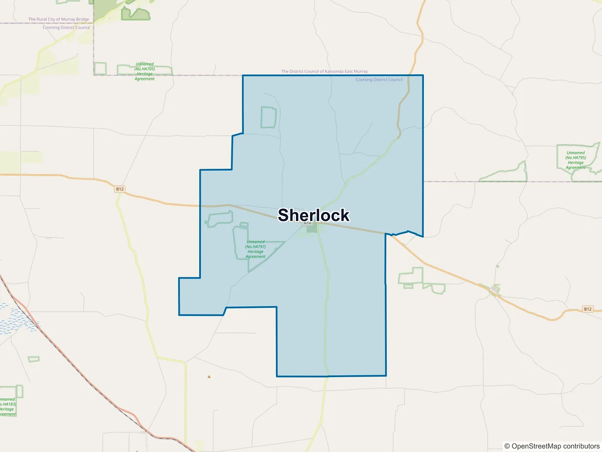Map of Sherlock, SA, Australia