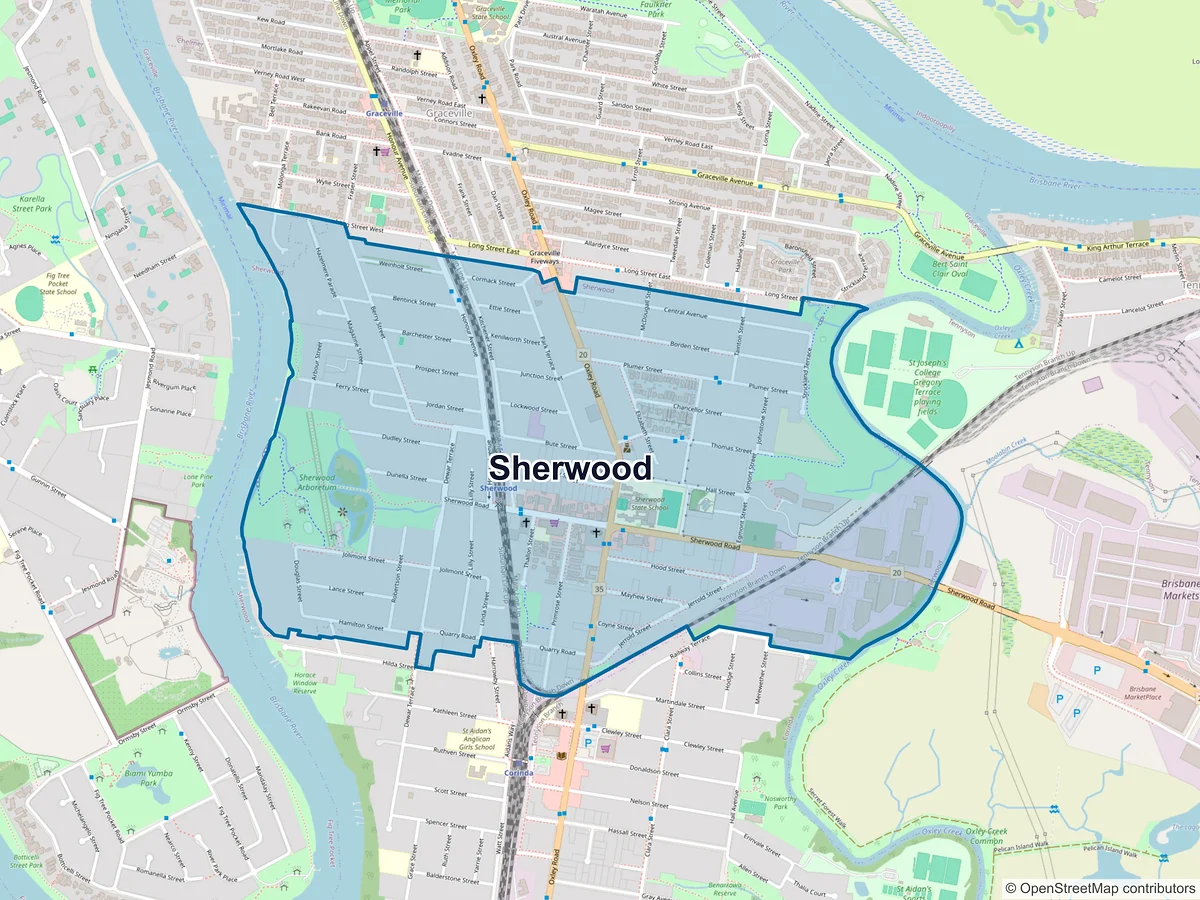 Map of Sherwood, QLD, Australia