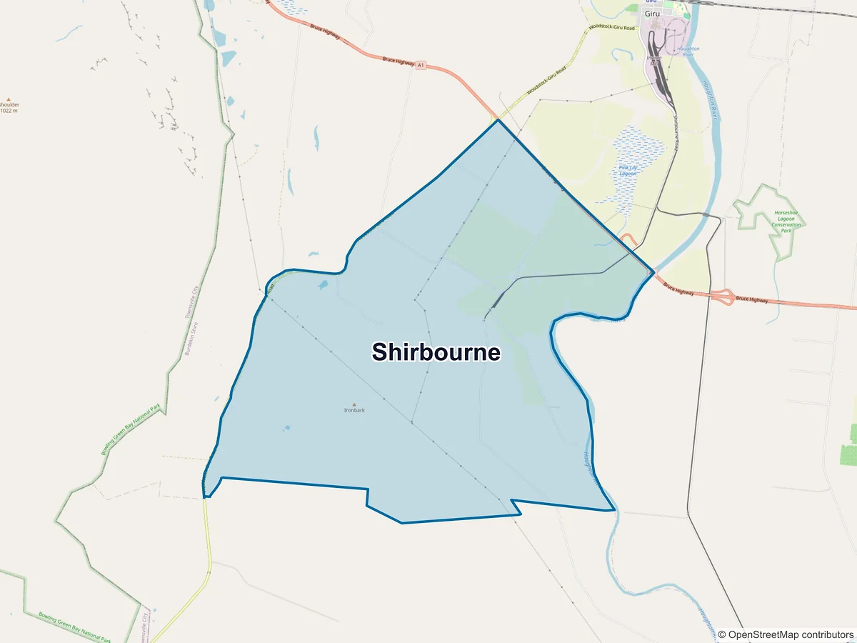 Map of Shirbourne, QLD, Australia