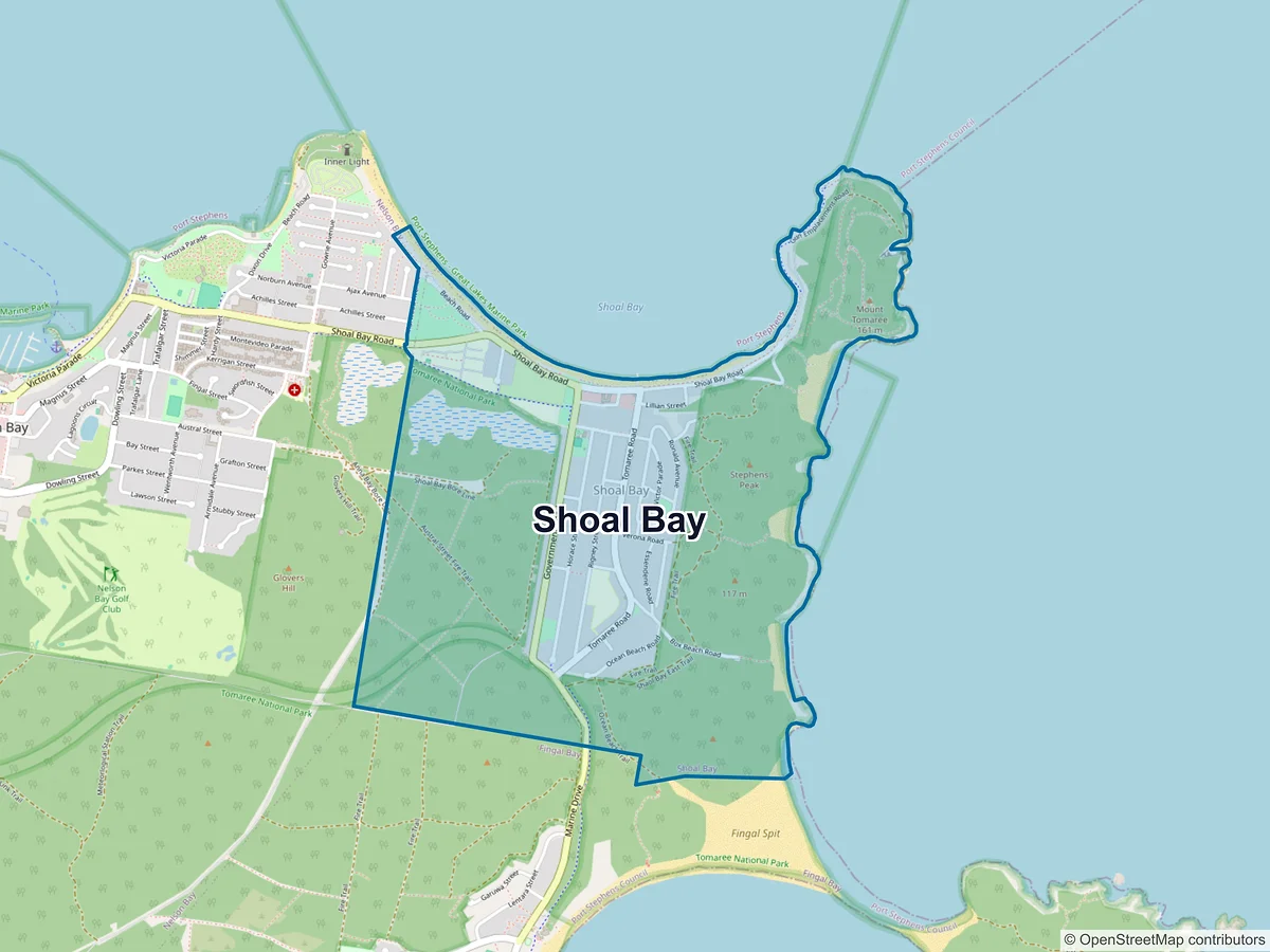 Map of Shoal Bay, NSW, Australia