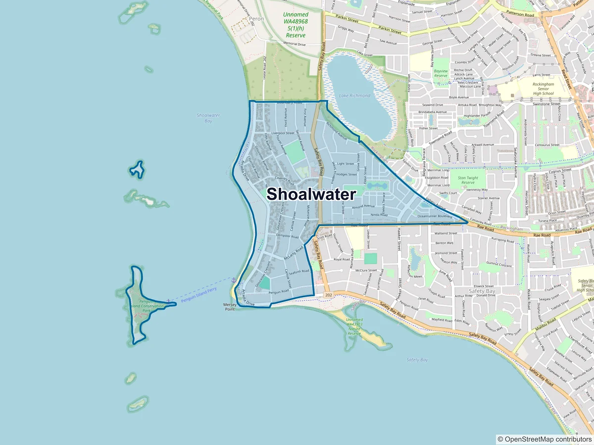 Map of Shoalwater, WA, Australia
