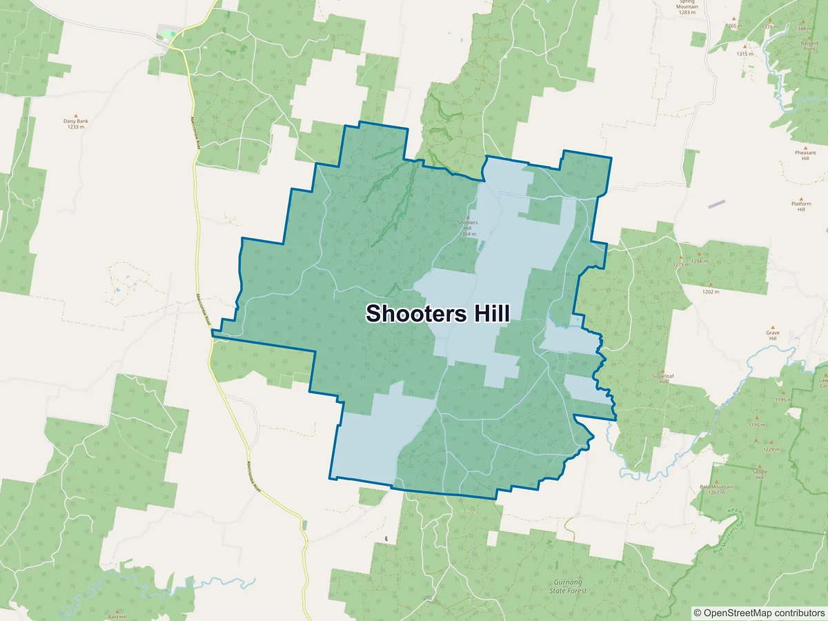 Map of Shooters Hill, NSW, Australia