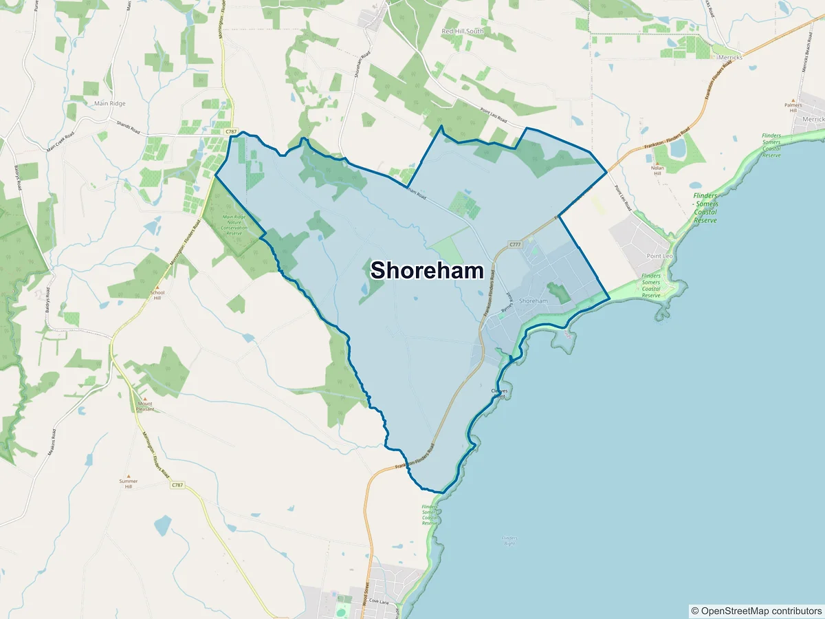 Map of Shoreham, VIC, Australia