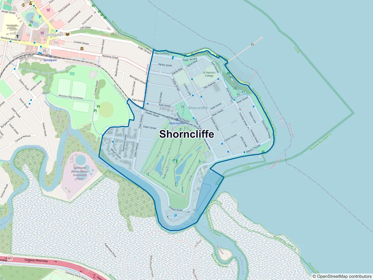 Map of Shorncliffe, QLD, Australia