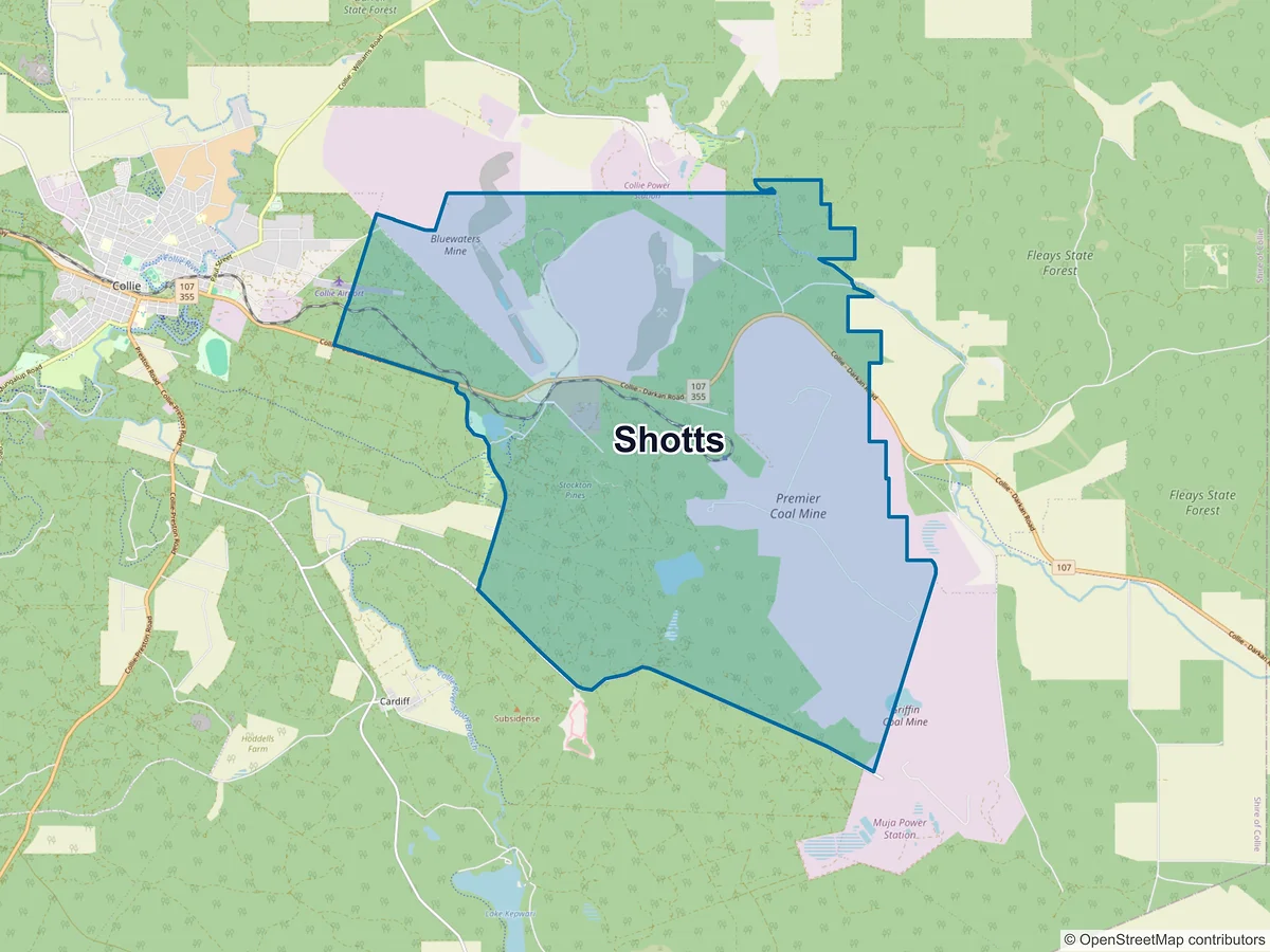 Map of Shotts, WA, Australia