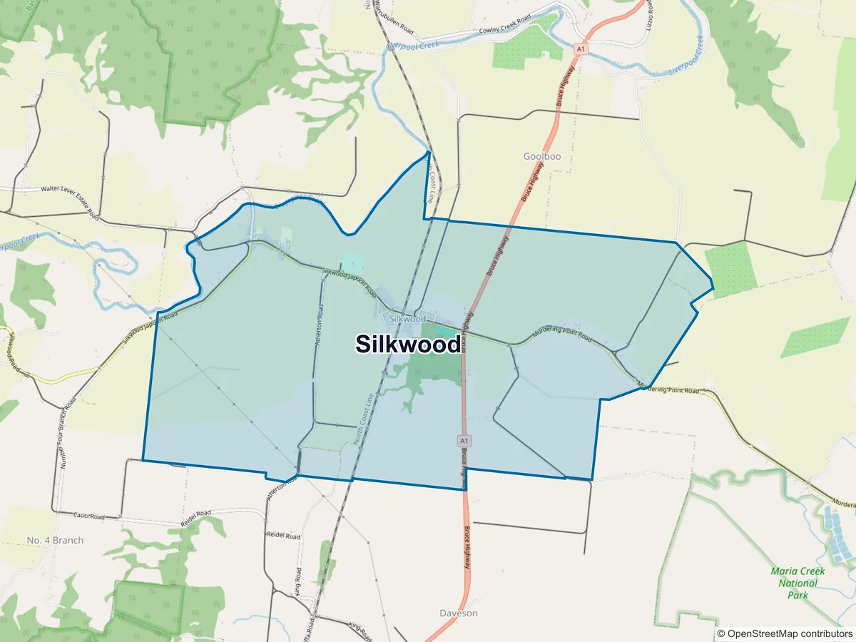 Map of Silkwood, QLD, Australia