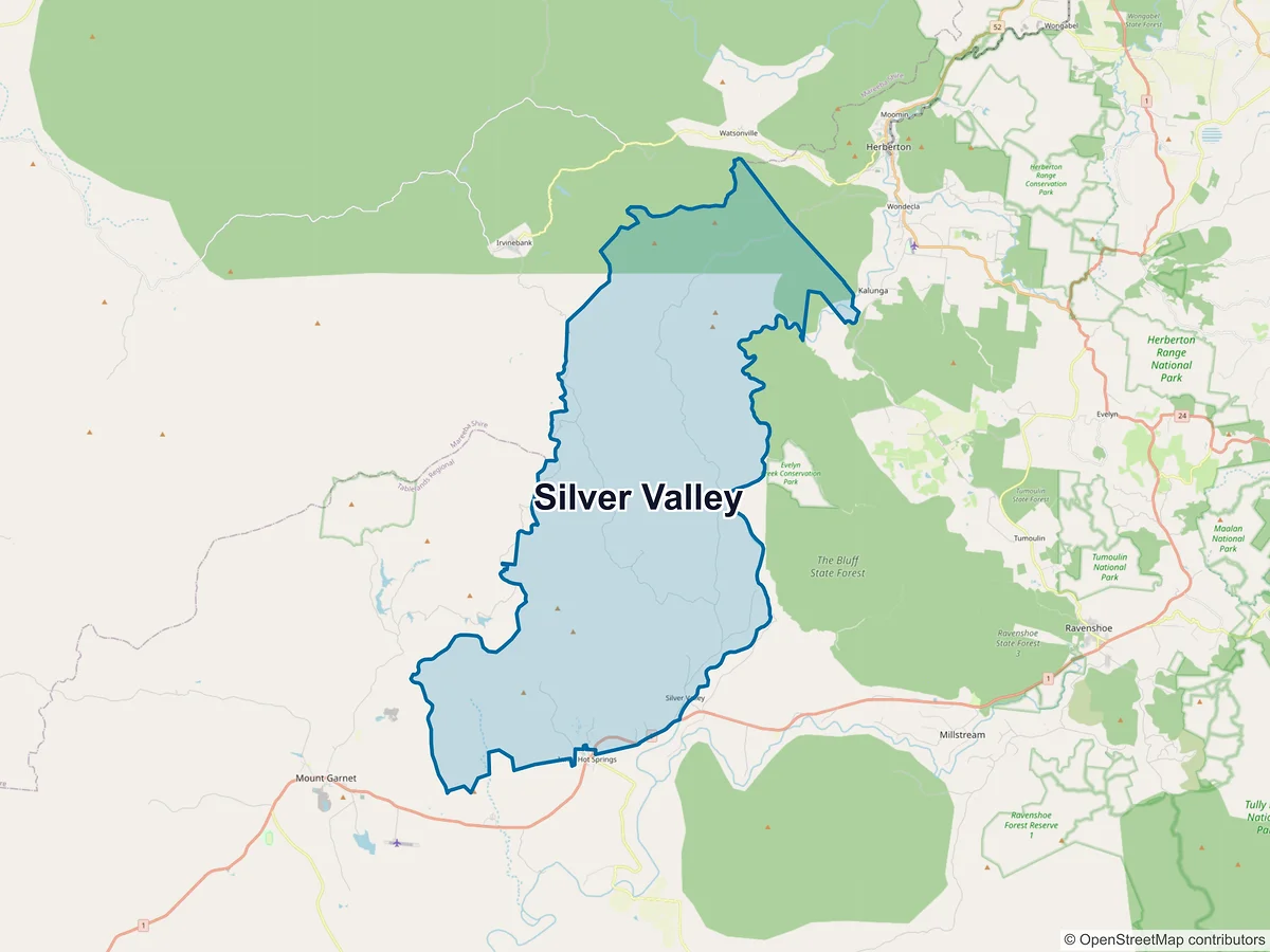Map of Silver Valley, QLD, Australia