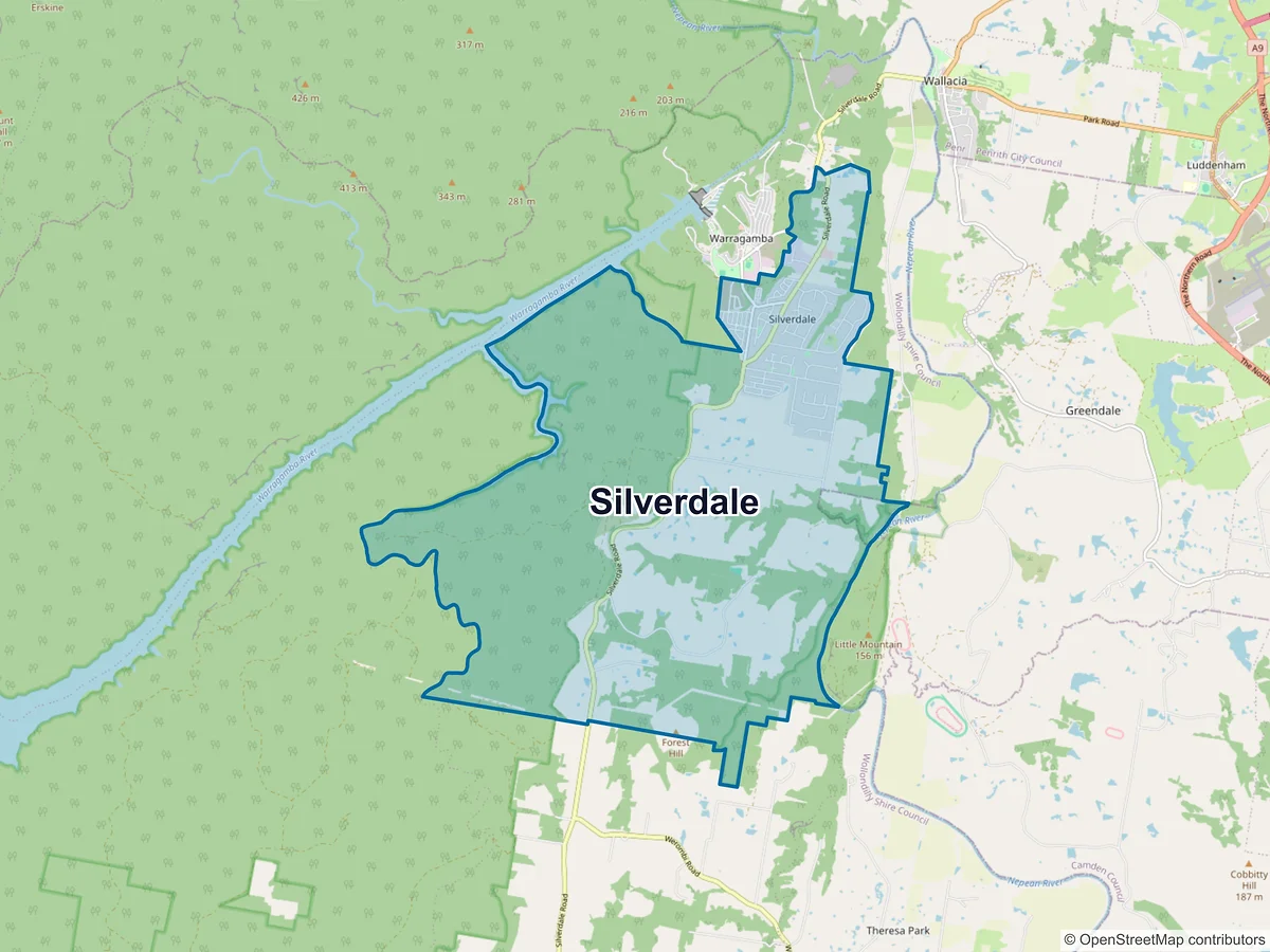 Map of Silverdale, NSW, Australia