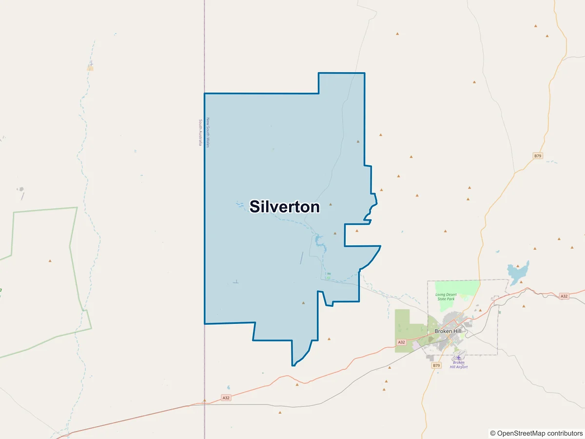 Map of Silverton, NSW, Australia