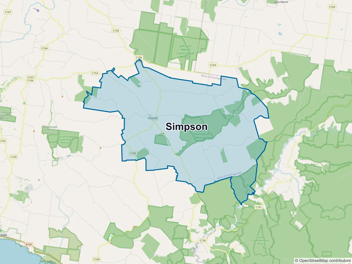 Map of Simpson, VIC, Australia