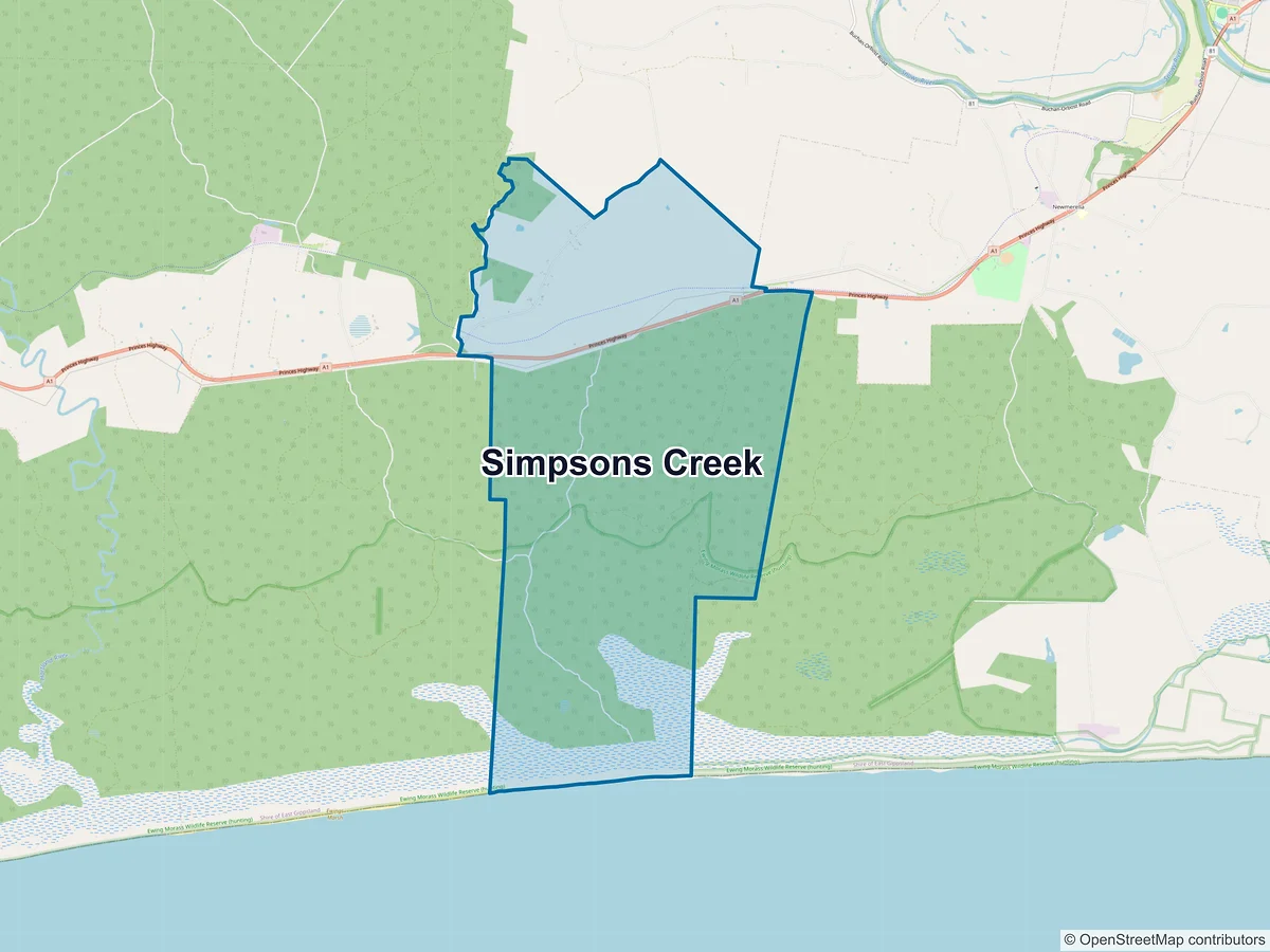 Map of Simpsons Creek, VIC, Australia