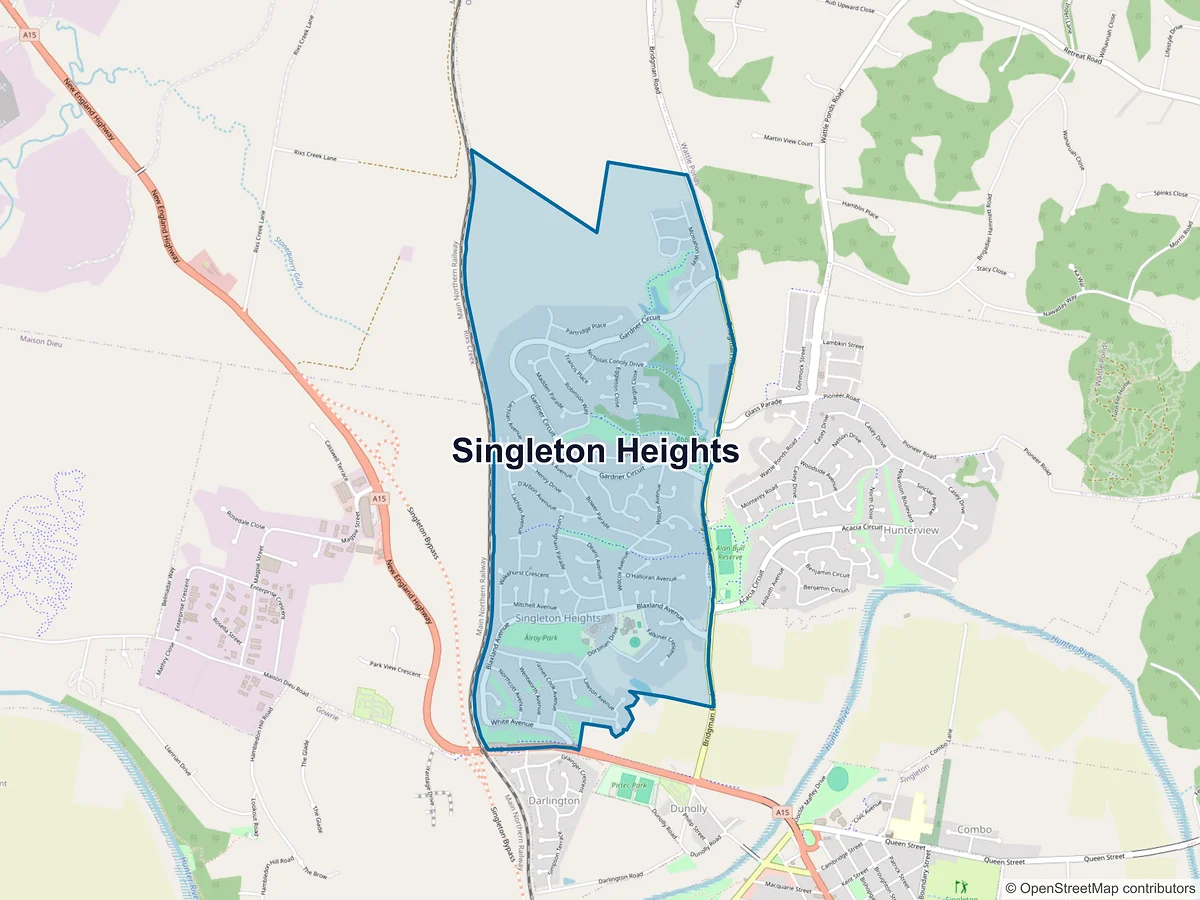 Map of Singleton Heights, NSW, Australia