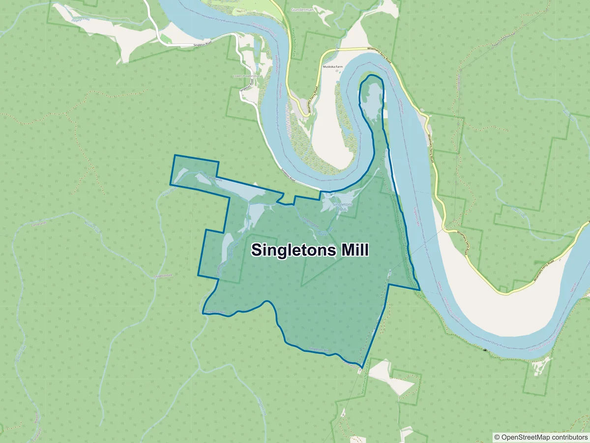 Map of Singletons Mill, NSW, Australia