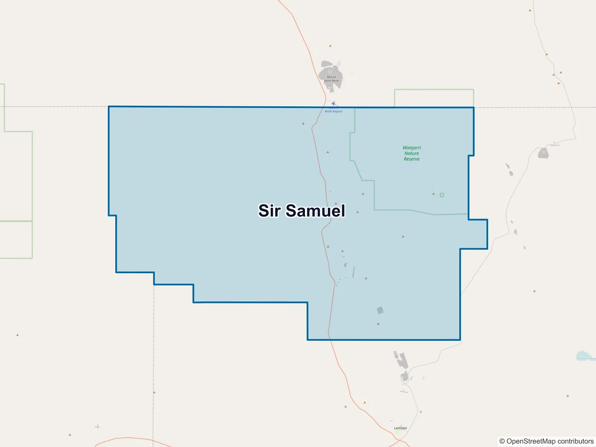 Map of Sir Samuel, WA, Australia