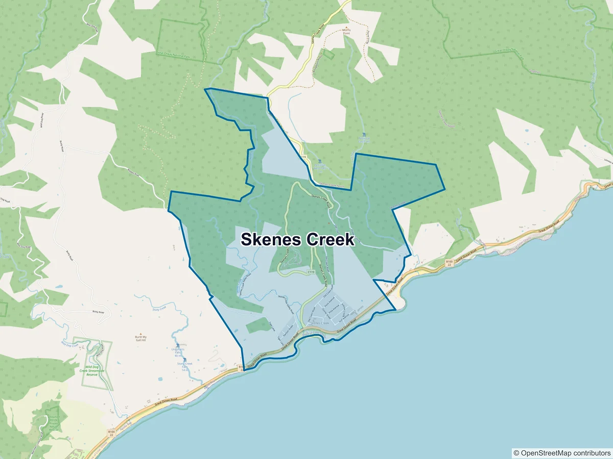 Map of Skenes Creek, VIC, Australia